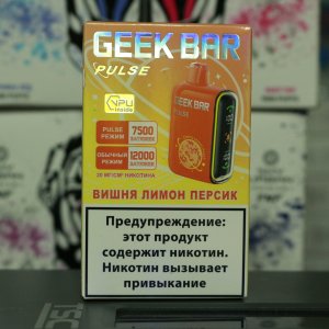 Электронная сигарета Geek Bar Pulse 12000 затяжек Вишня Лимон Персик